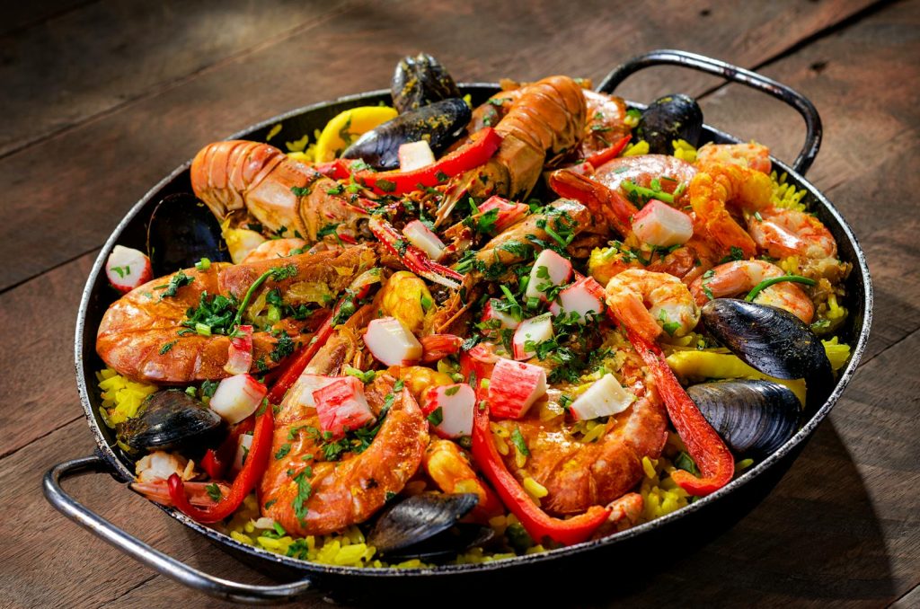 Paella Served in Wok